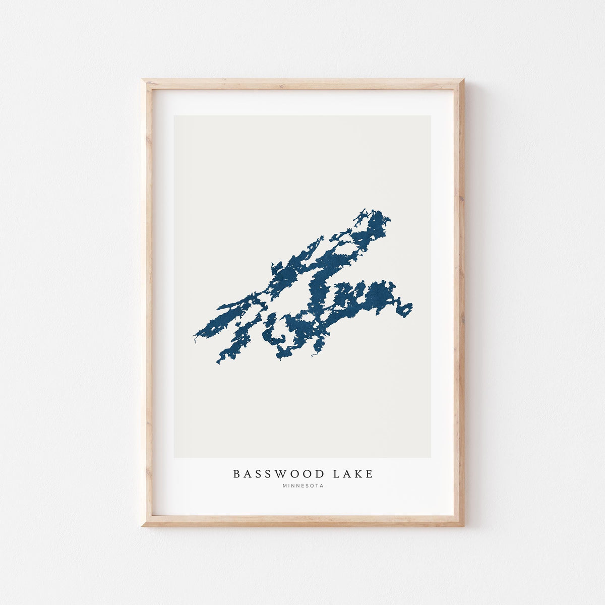 basswood lake minnesota map poster – minimalist lake wall art - image 2