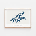basswood lake minnesota map poster – minimalist lake wall art - image 1