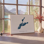 burntside lake minnesota map poster – minimalist lake wall art - image 4