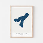 clitherall lake minnesota map poster – minimalist lake wall art - image 1
