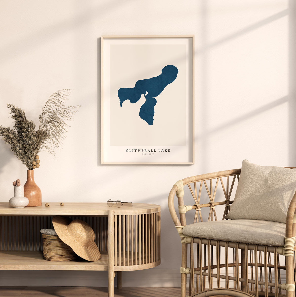clitherall lake minnesota map poster – minimalist lake wall art - image 5