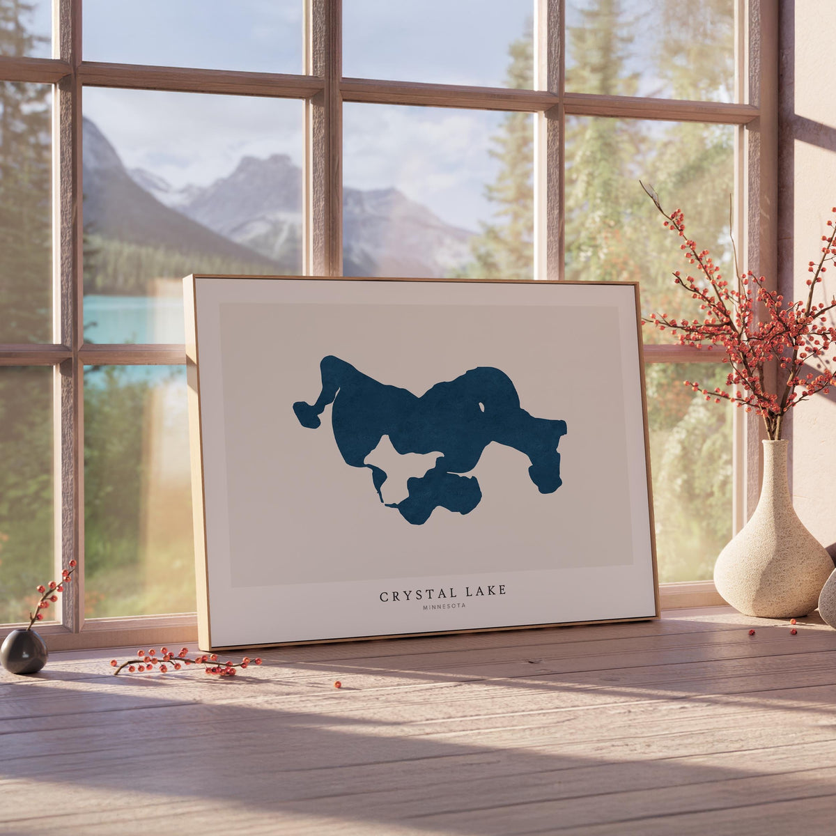 crystal lake minnesota map poster – minimalist lake wall art - image 4