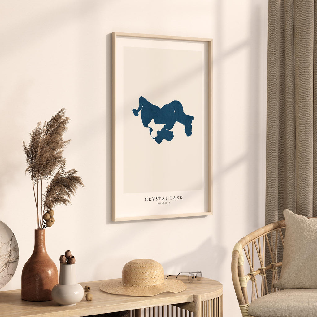 crystal lake minnesota map poster – minimalist lake wall art - image 3
