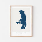 flathead lake montana map poster – minimalist lake wall art - image 1
