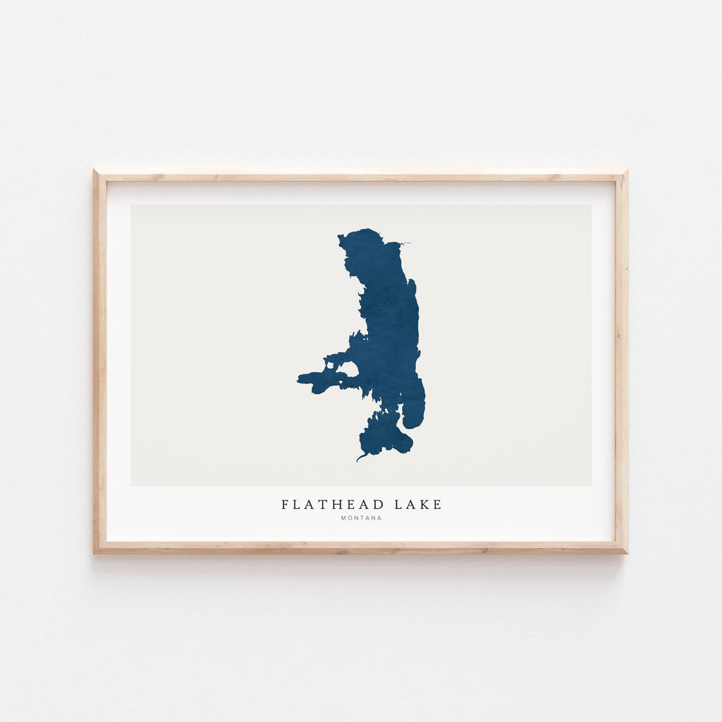 flathead lake montana map poster – minimalist lake wall art - image 2