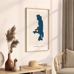 flathead lake montana map poster – minimalist lake wall art - image 3