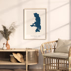 flathead lake montana map poster – minimalist lake wall art - image 5