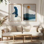 flathead lake montana map poster – minimalist lake wall art - image 7