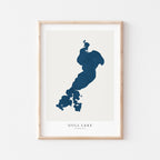 gull lake minnesota map poster – minimalist lake wall art - image 1