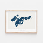 island lake minnesota map poster – minimalist lake wall art - image 1