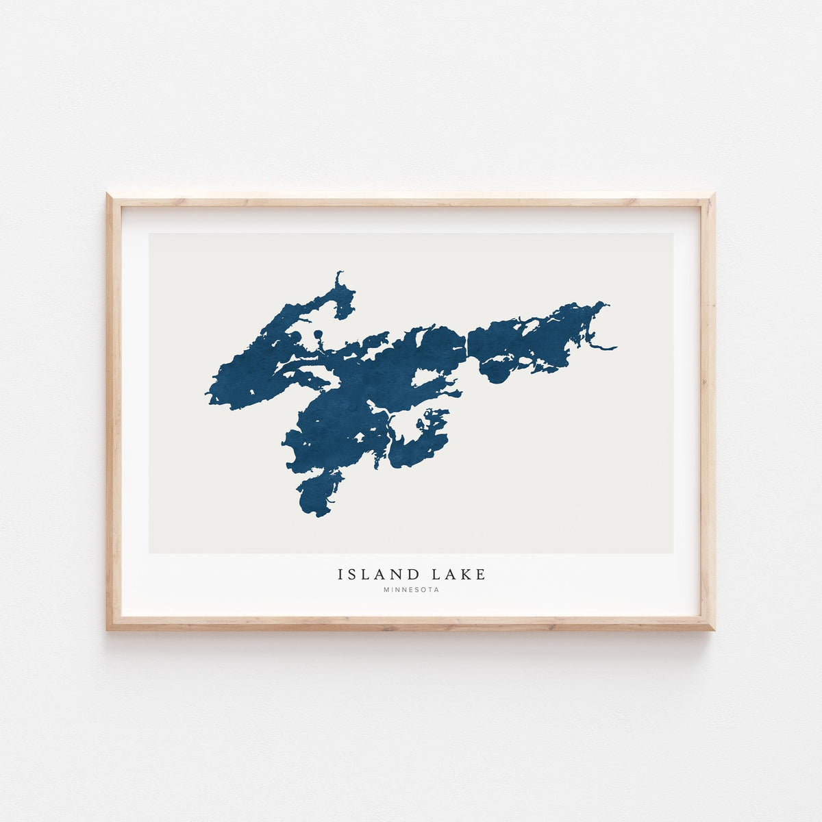 island lake minnesota map poster – minimalist lake wall art - image 1