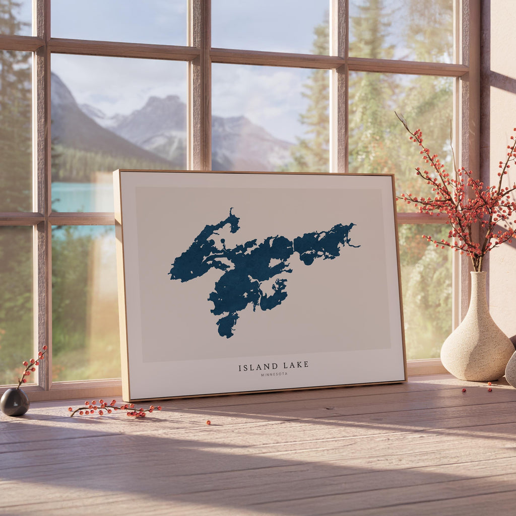 island lake minnesota map poster – minimalist lake wall art - image 4