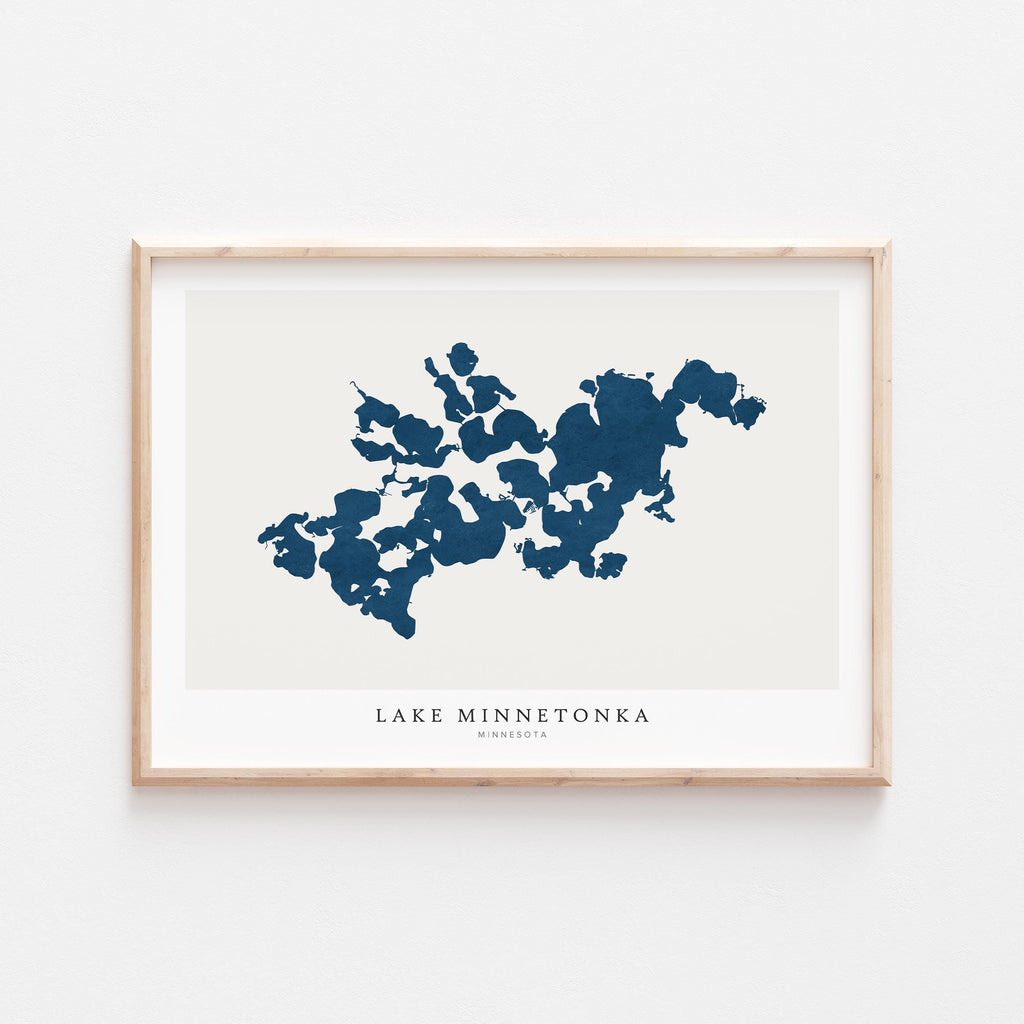 lake minnetonka minnesota map poster – minimalist lake wall art - image 1