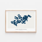 lake minnetonka minnesota map poster – minimalist lake wall art - image 1