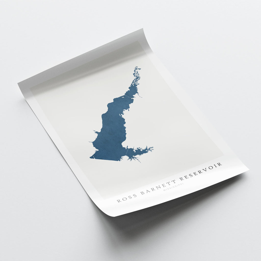 ross barnett mississippi map poster – minimalist lake wall art - image 6