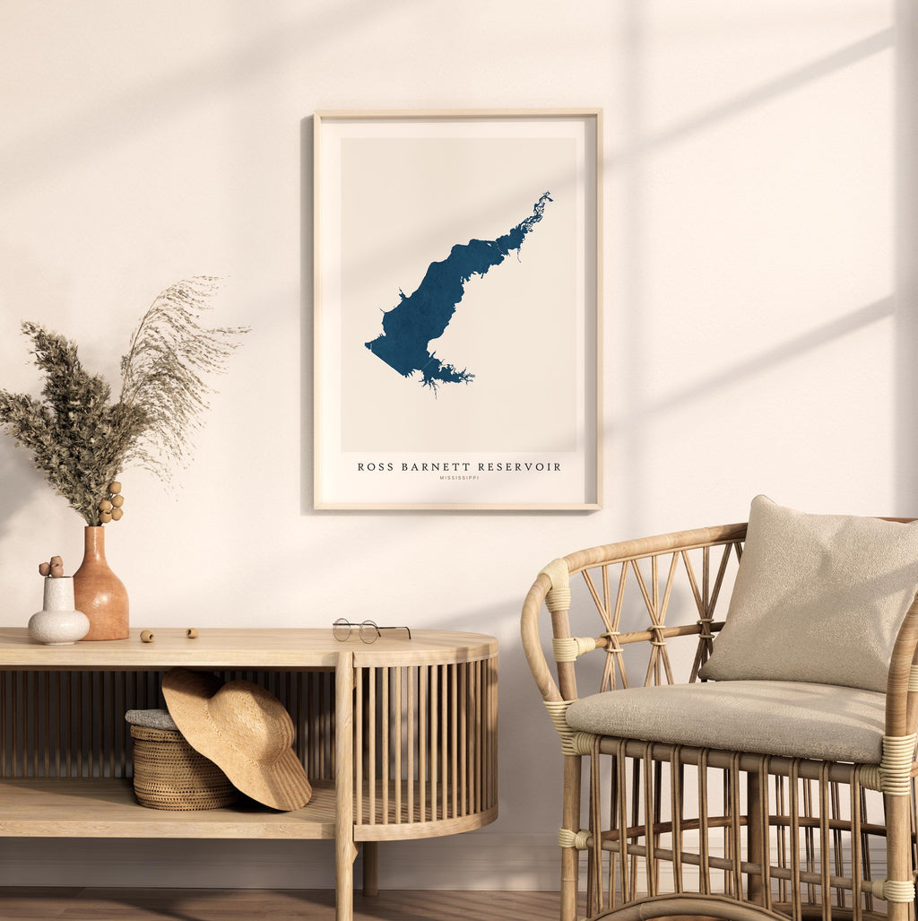 ross barnett mississippi map poster – minimalist lake wall art - image 5