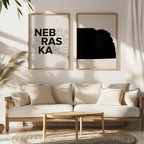 nebraska map and typography wall art set - image 4