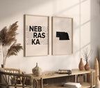nebraska map and typography wall art set - image 2