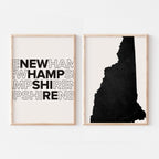 new hampshire map and typography wall art set - image 3