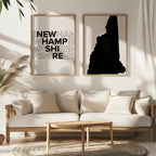 new hampshire map and typography wall art set - image 4