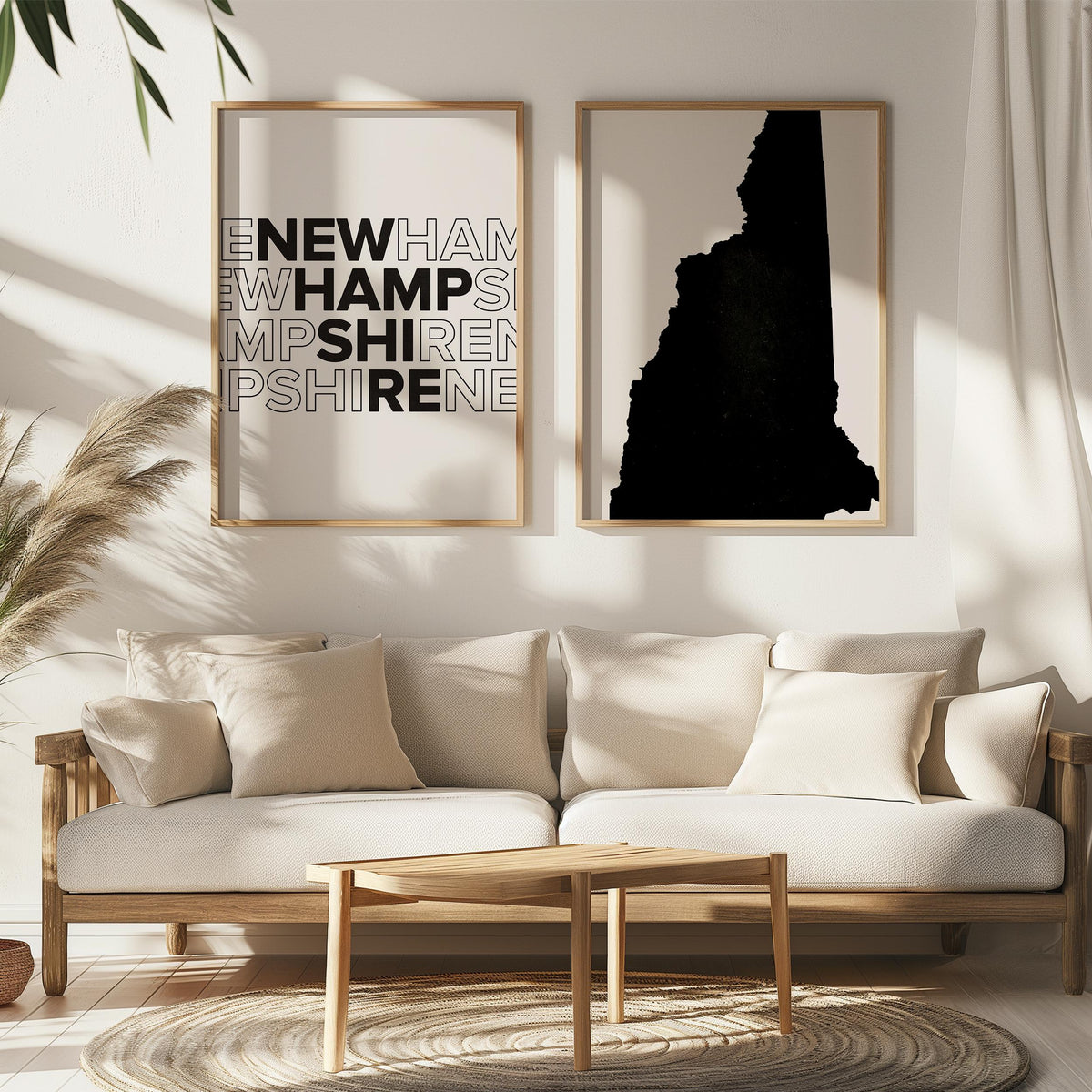 new hampshire map and typography wall art set - image 4