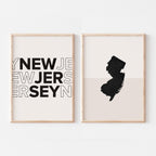 new jersey map and typography wall art set - image 1