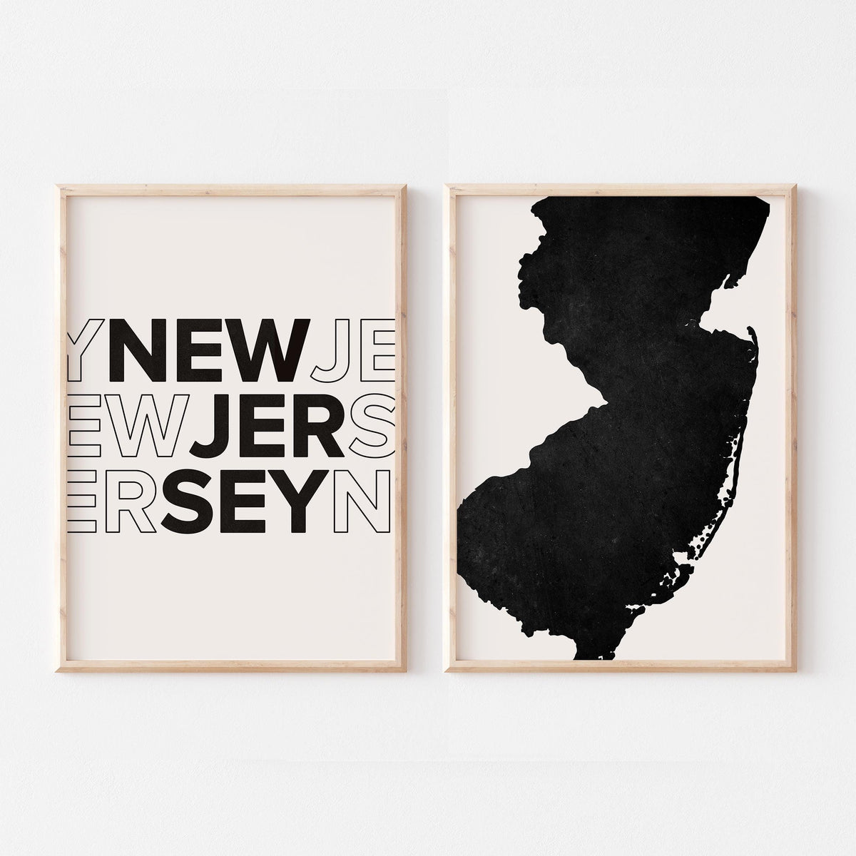 new jersey map and typography wall art set - image 3