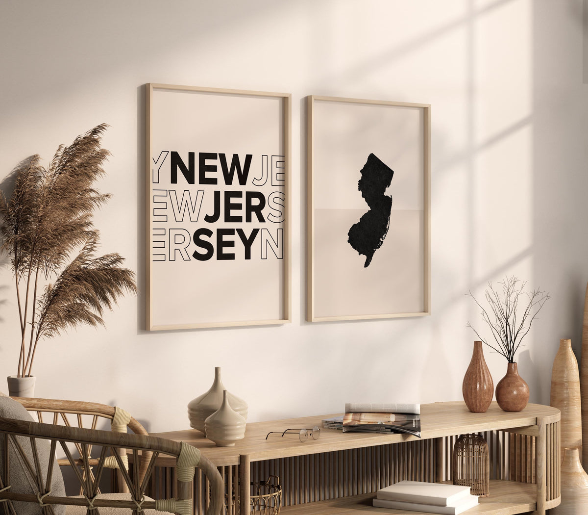 new jersey map and typography wall art set - image 2
