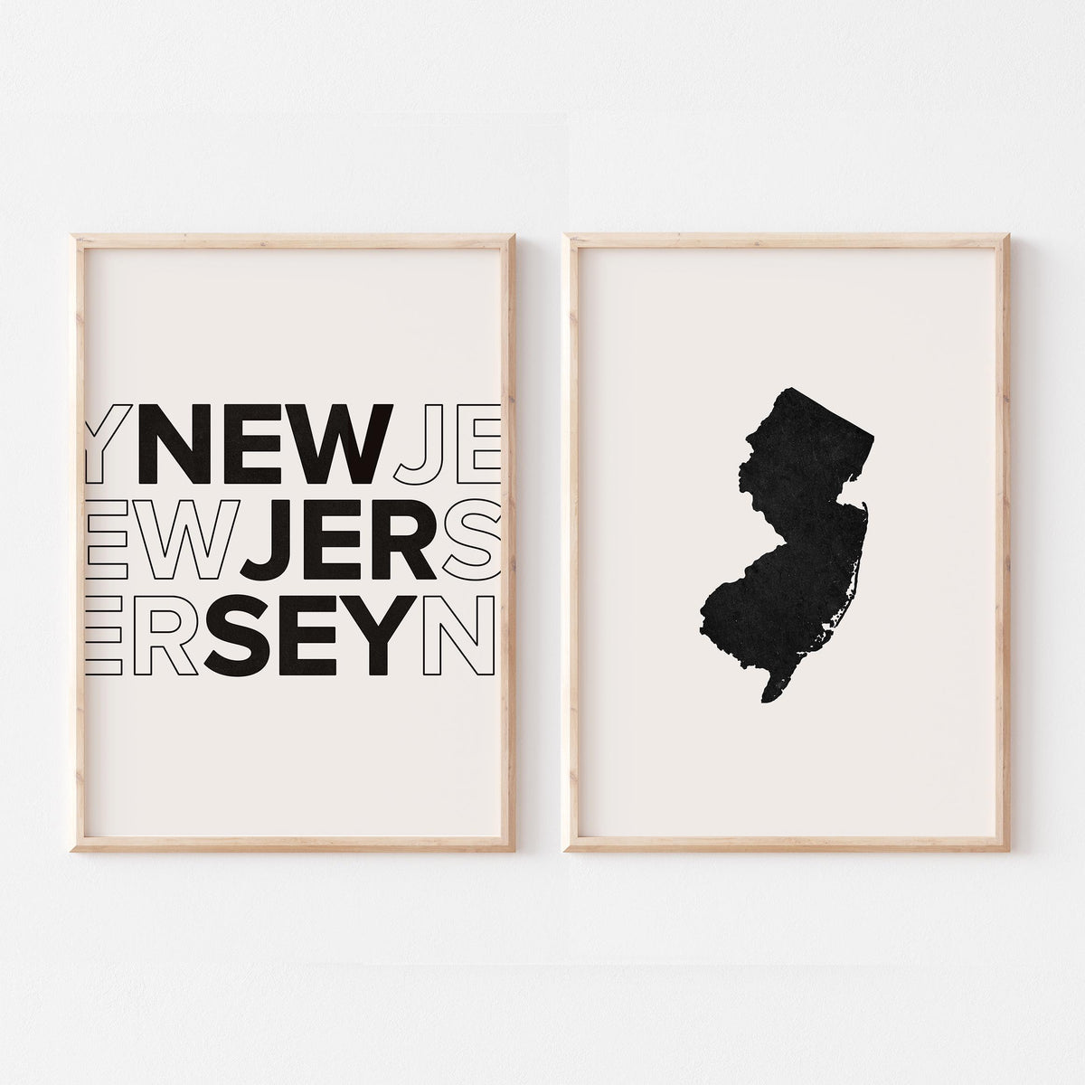 new jersey map and typography wall art set - image 5