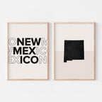new mexico map and typography wall art set - image 1