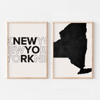new york map and typography wall art set - image 3