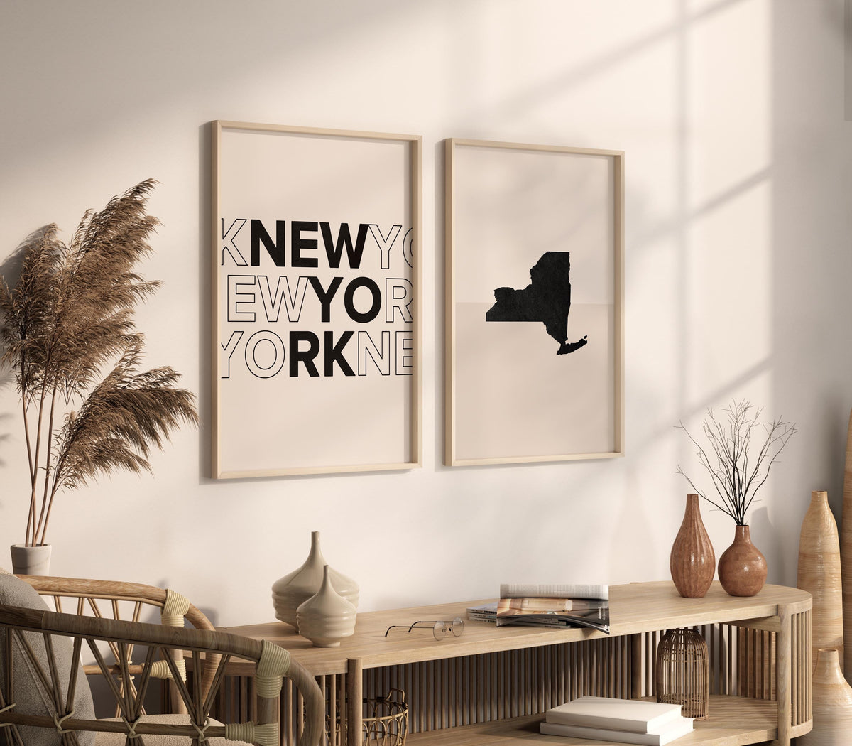 new york map and typography wall art set - image 2