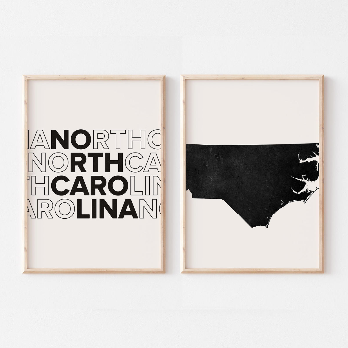 north carolina map and typography wall art set - image 3