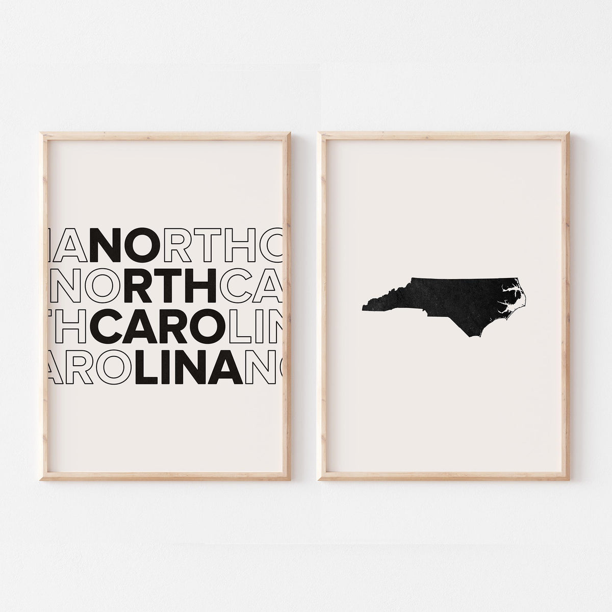 north carolina map and typography wall art set - image 5
