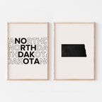 north dakota map and typography wall art set - image 5