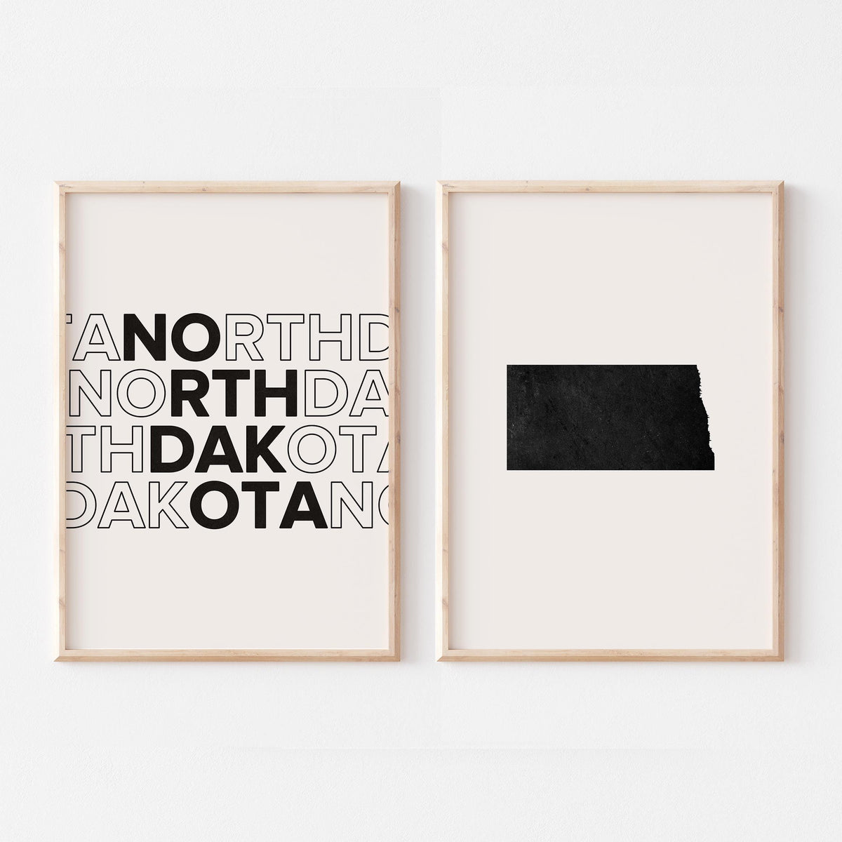 north dakota map and typography wall art set - image 5