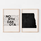 north dakota map and typography wall art set - image 3