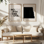 north dakota map and typography wall art set - image 4