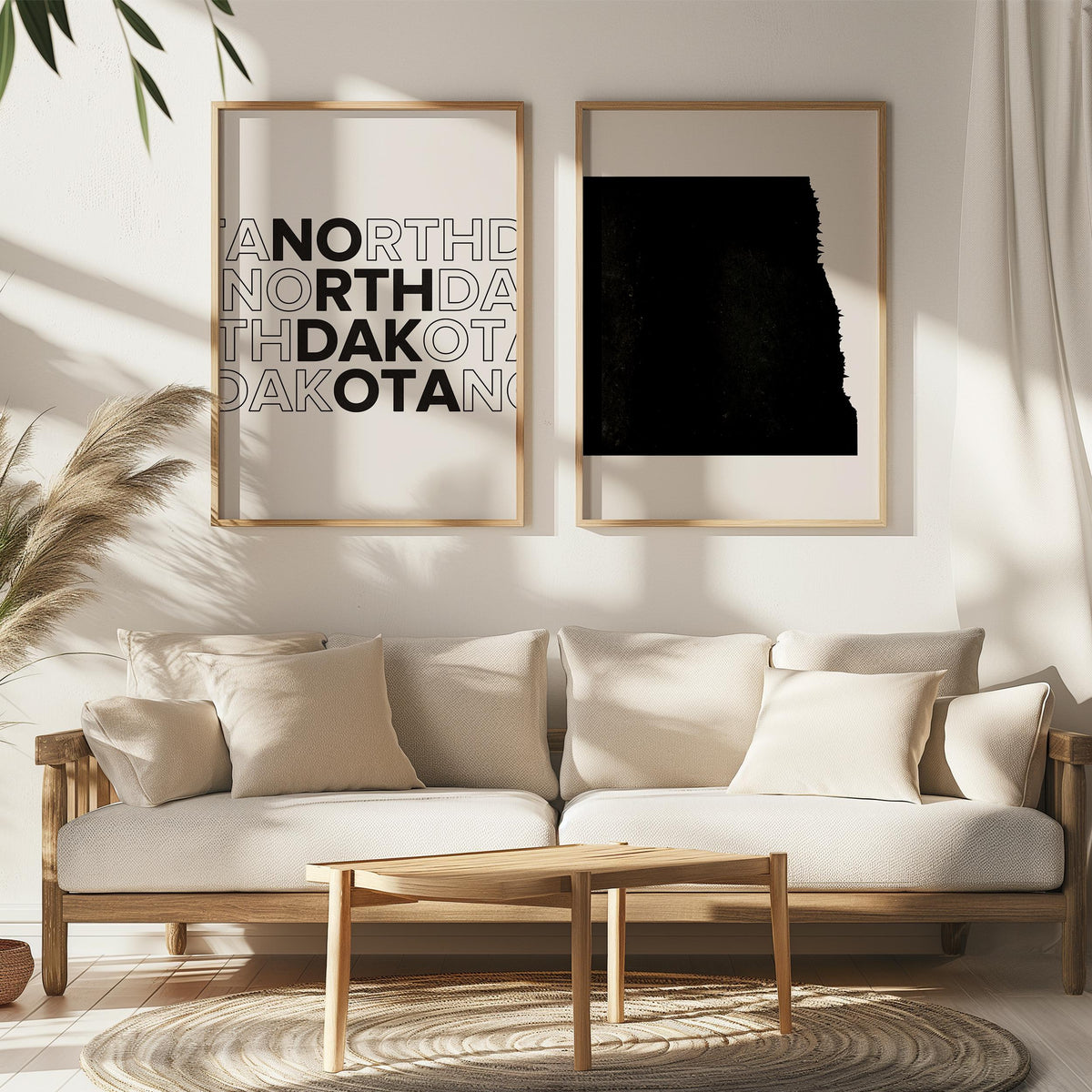north dakota map and typography wall art set - image 4