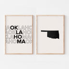 oklahoma map and typography wall art set - image 5