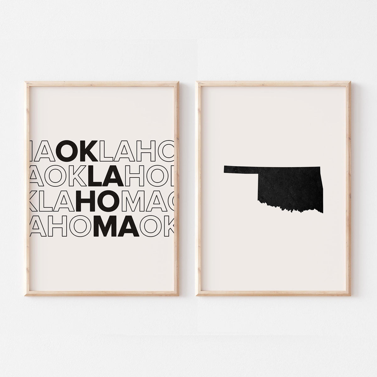 oklahoma map and typography wall art set - image 5