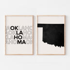 oklahoma map and typography wall art set - image 3