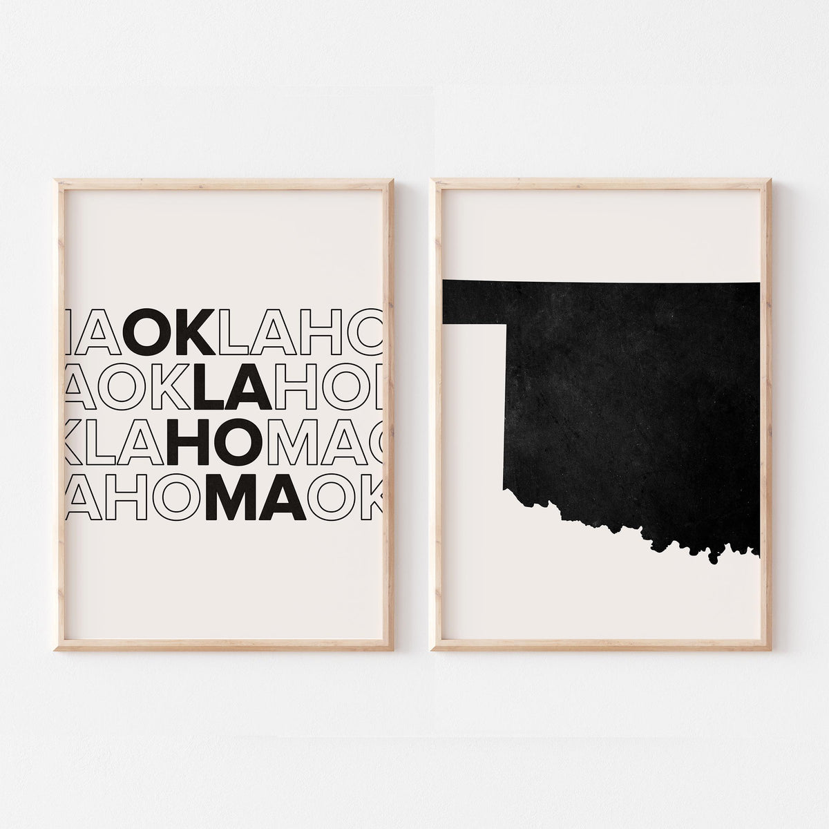 oklahoma map and typography wall art set - image 3