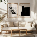 oregon map and typography wall art set - image 4