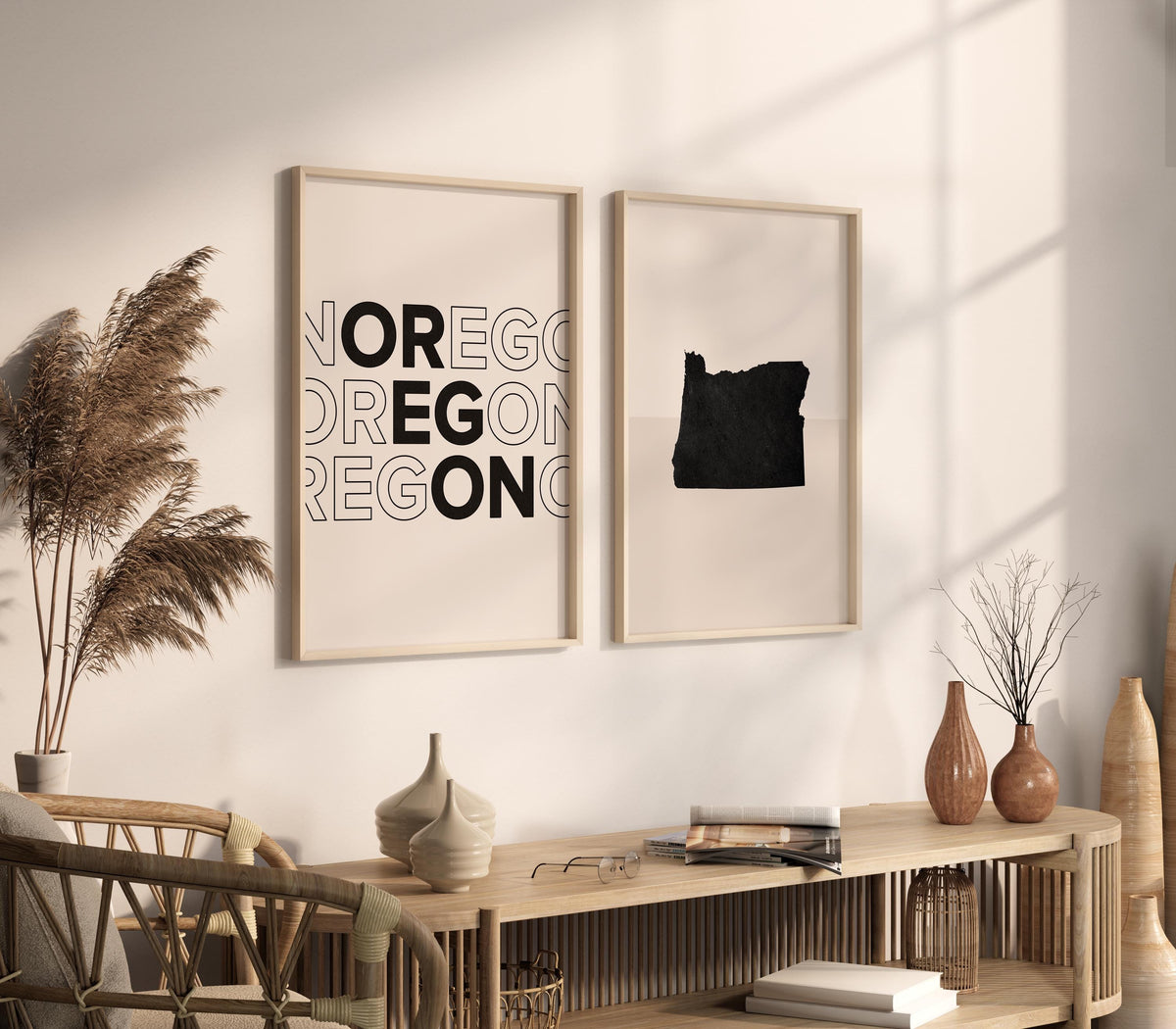 oregon map and typography wall art set - image 2