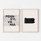 pennsylvania map and typography wall art set - image 5