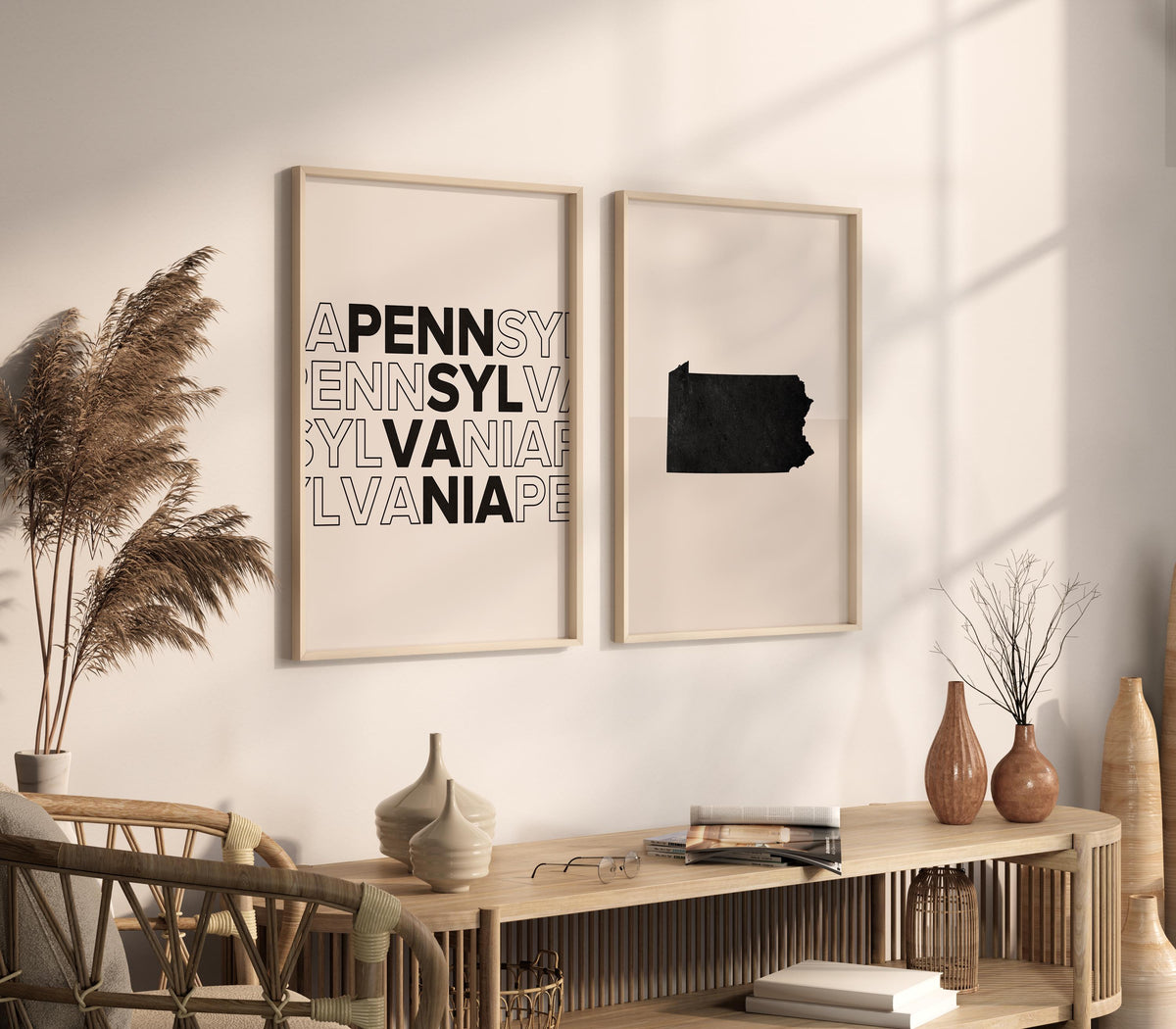 pennsylvania map and typography wall art set - image 2