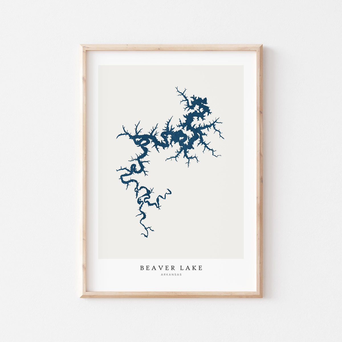 beaver lake arkansas map poster – minimalist lake wall art - image 1