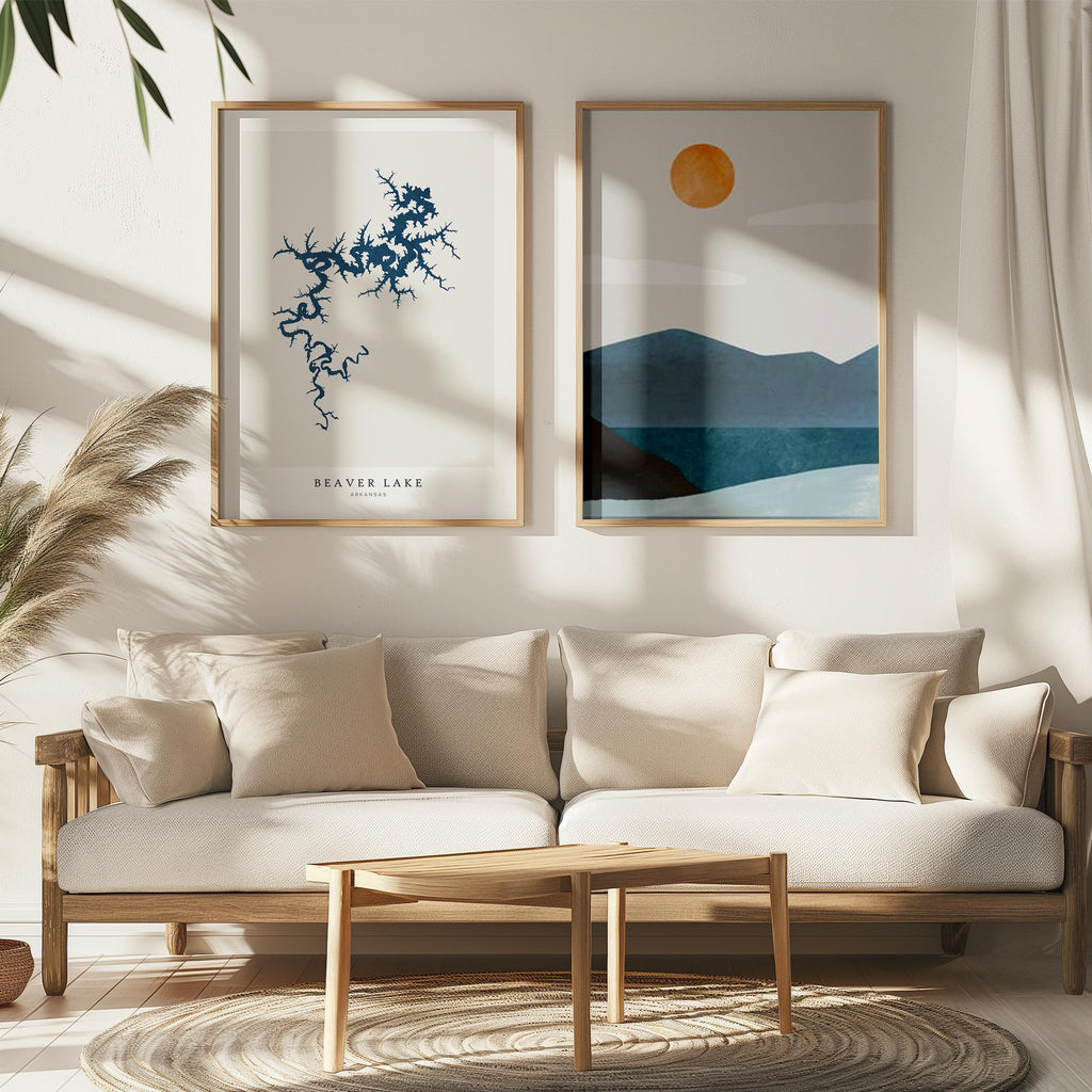 beaver lake arkansas map poster – minimalist lake wall art - image 7