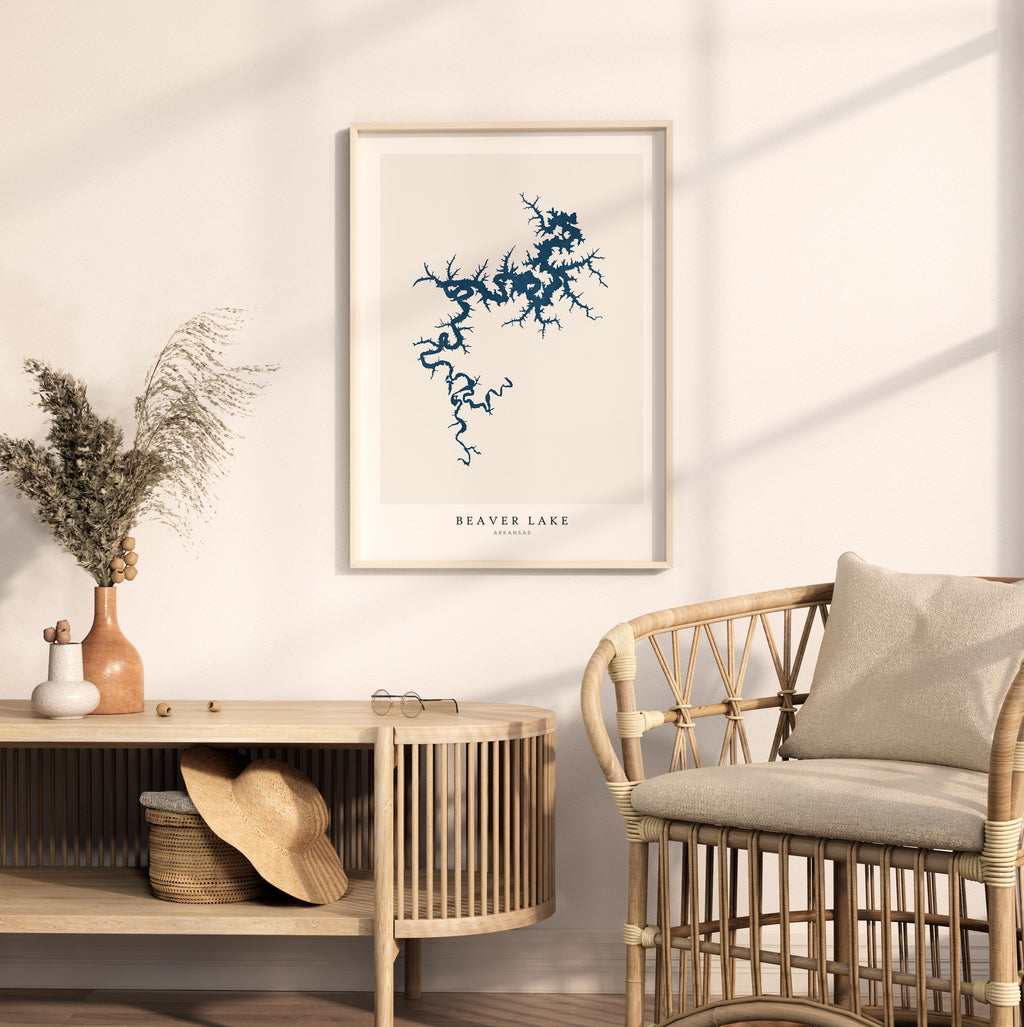 beaver lake arkansas map poster – minimalist lake wall art - image 5